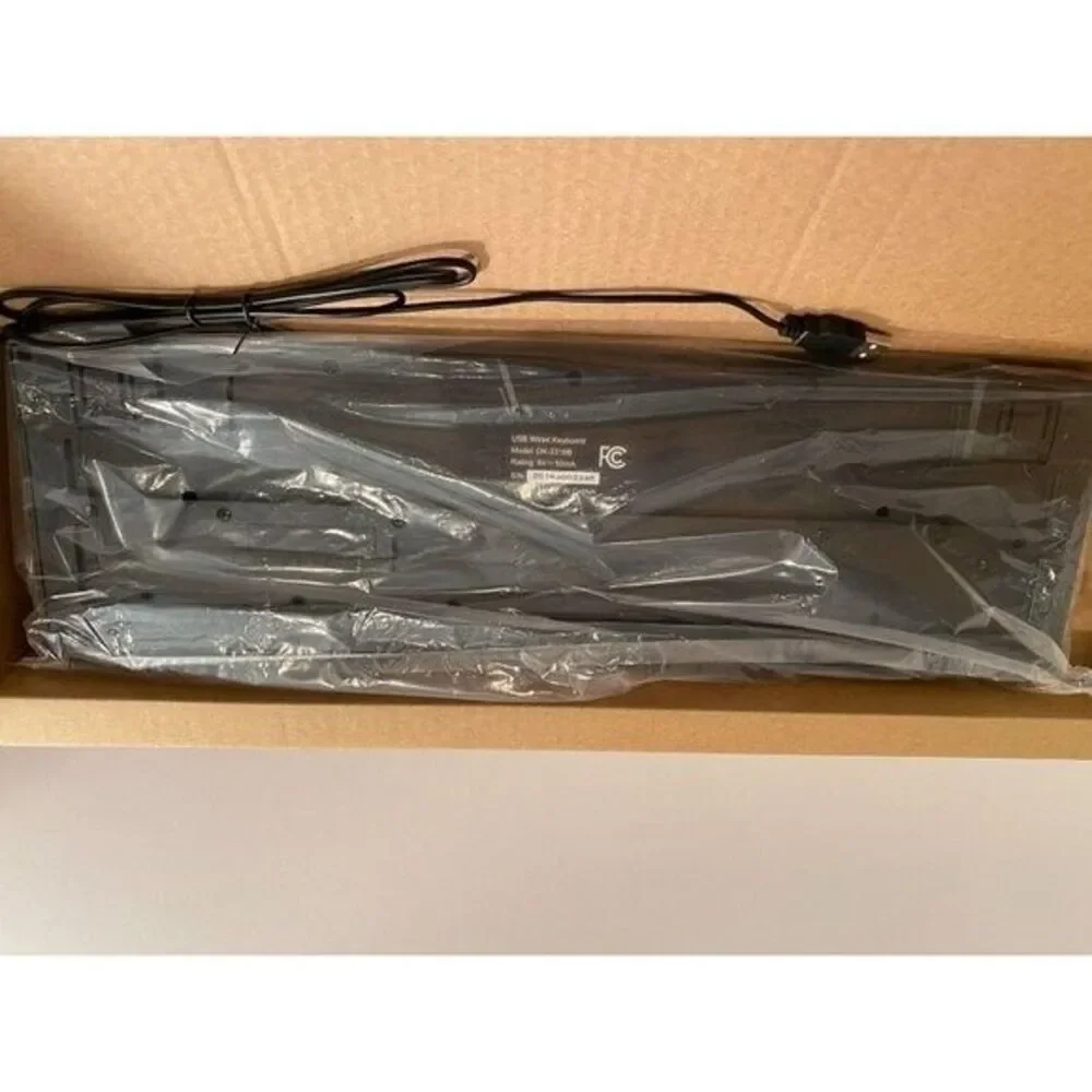 USB Wired Keyboard Unbranded Black Wrapped Traditional Basic Computer Supply NEW